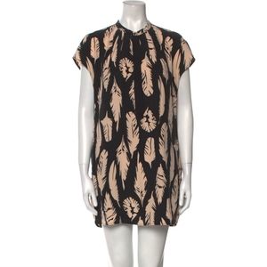 Vince printed silk mini dress with pockets